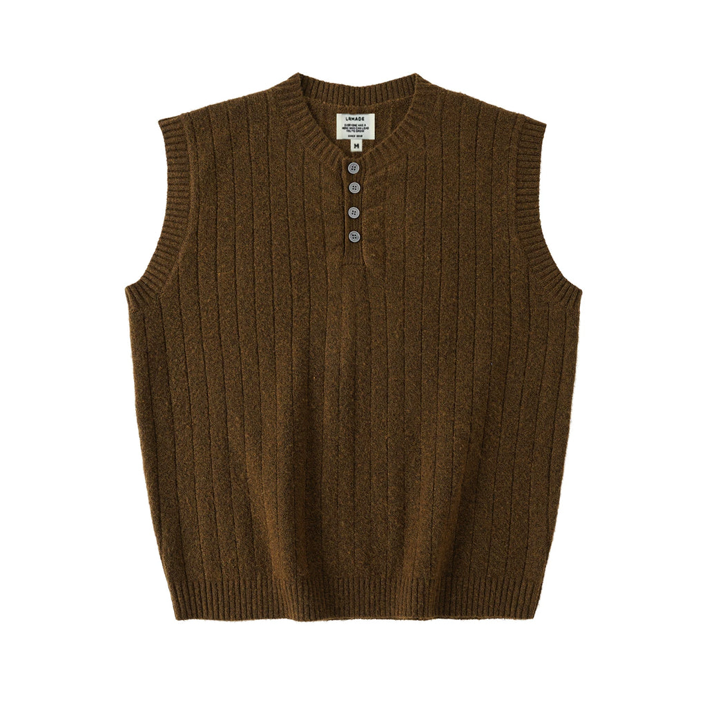 LR MADE Henley Neck 260g Warm Knit Vest