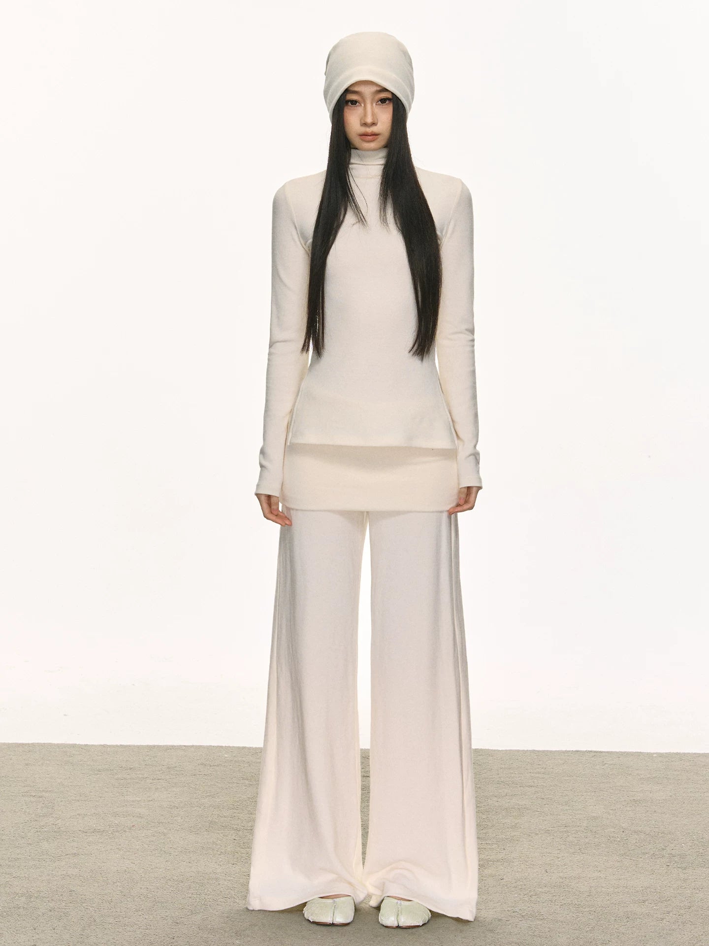 Anna Aneae Turtleneck Bottoming Shirt Wide-leg Casual Sweatpants Suit