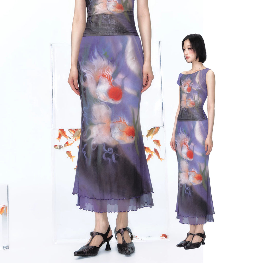 YEDM Wandering in the Stream 400g A-Line Fishtail Skirt