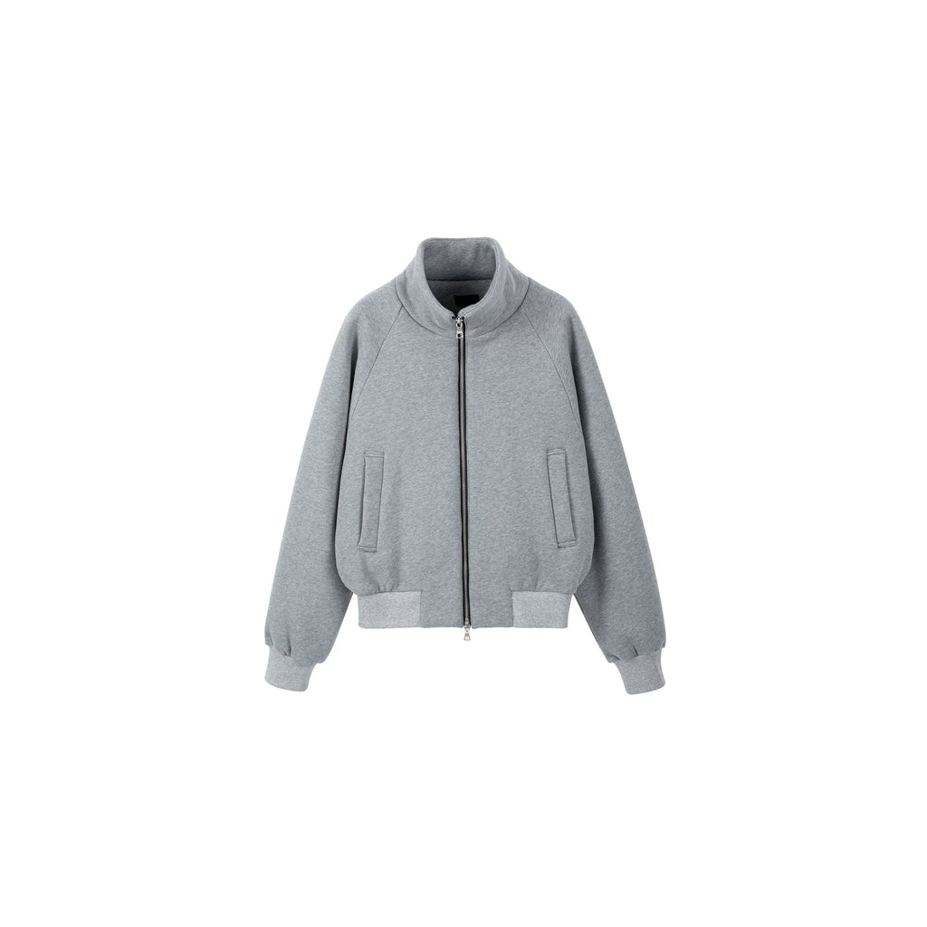 PLUS NO LOGO Fleece Stand-up Collar Jacket Zipper Jacket
