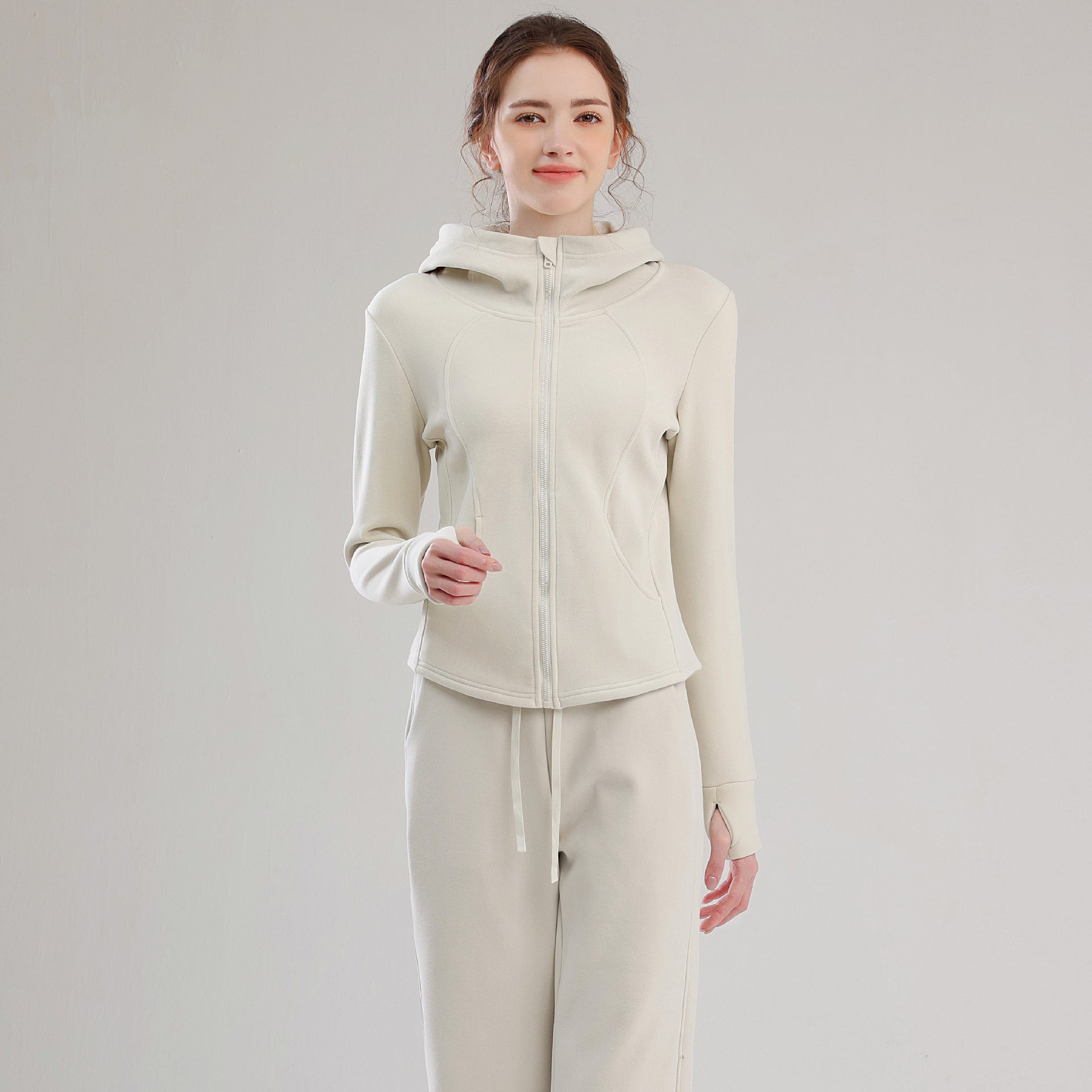TIANQINGSE Thickened Integrated Fleece Sports Cashmere Set