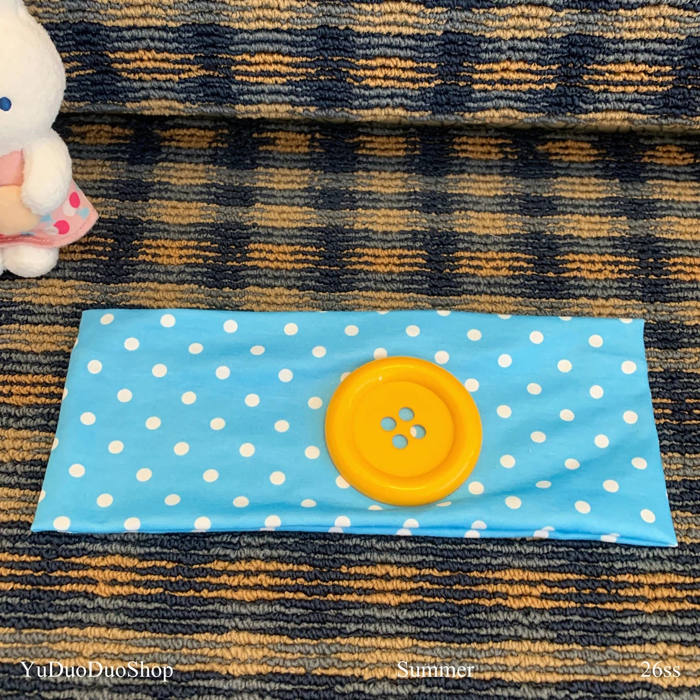 YuDuoDuo Wide Polka Dot Stretchy Headband