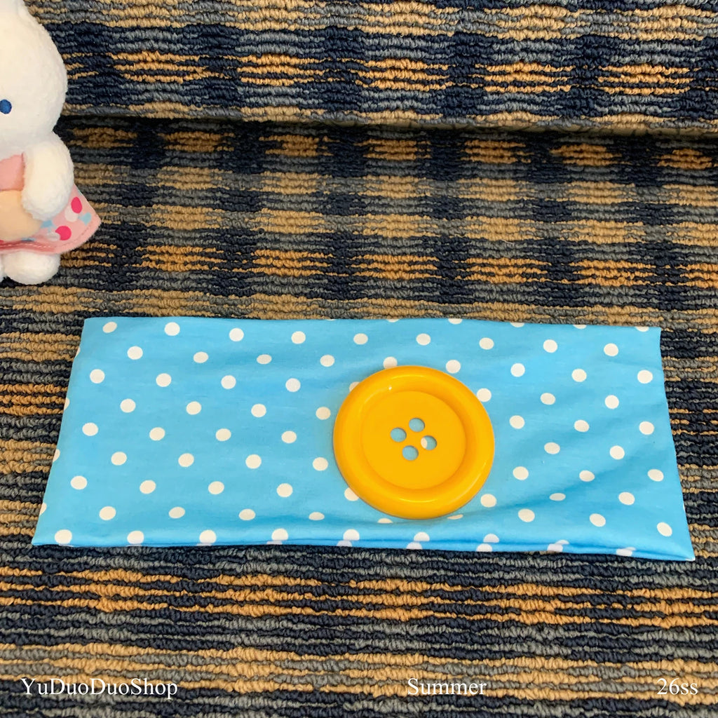 YuDuoDuo Wide Polka Dot Stretchy Headband
