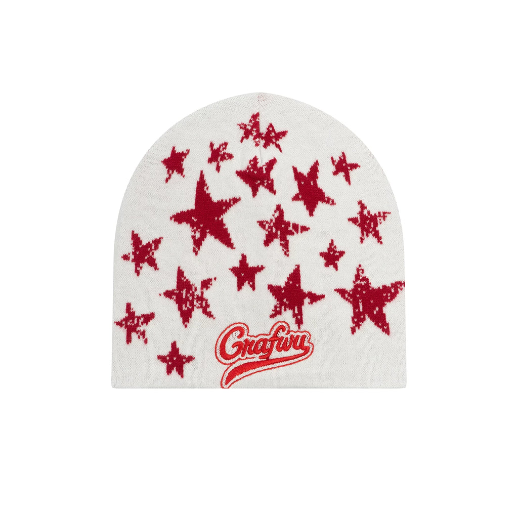 GRAF Brand Distressed Star Retro Knit Beanie