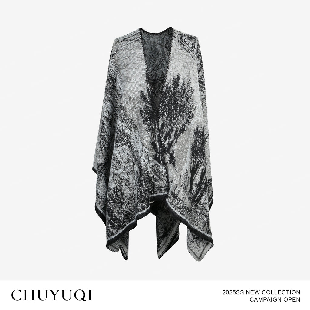 CHUYUQI Outer Shawl Cape Loose Scarf Cape