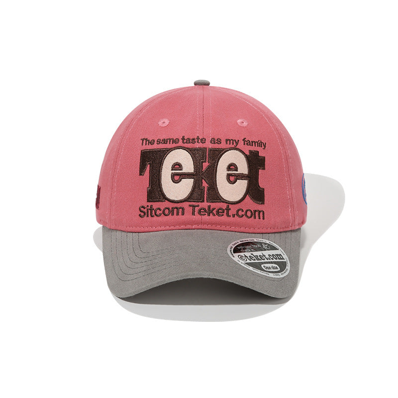 WASC Embroidered Color Block Cotton Baseball Cap