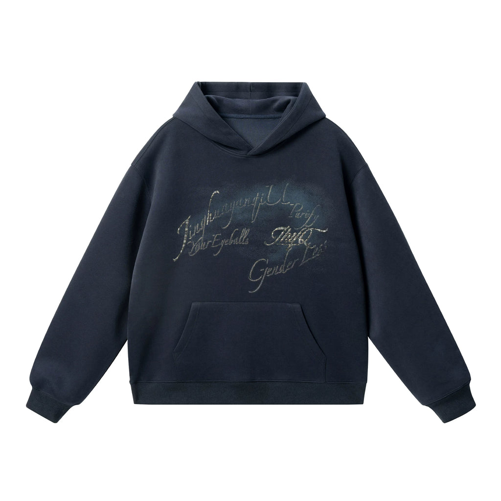 JHYQ Retro Letter Print Loose Casual Sweater