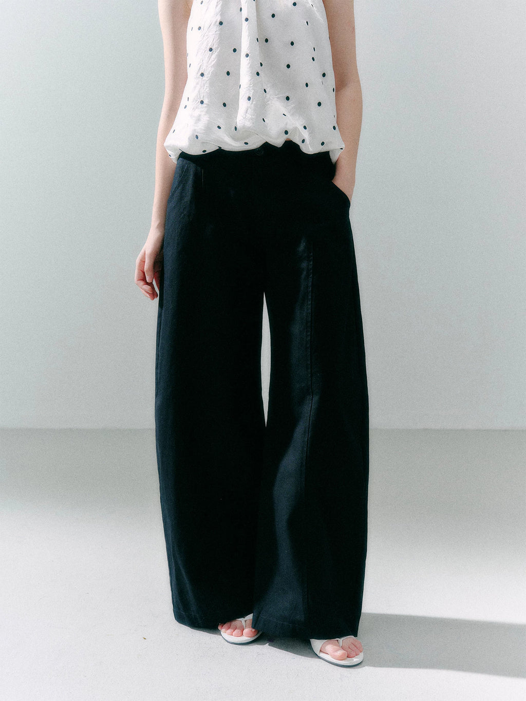 LOST FOREST Khaki Wide-Leg Trousers