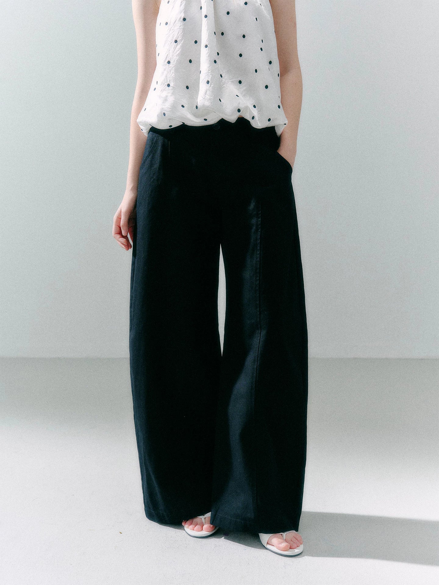 LOST FOREST Khaki Wide-Leg Trousers