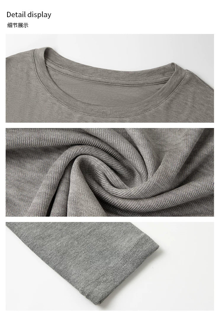 Anna Aneae Casual Versatile Round Neck Slim Slim Long Sleeves
