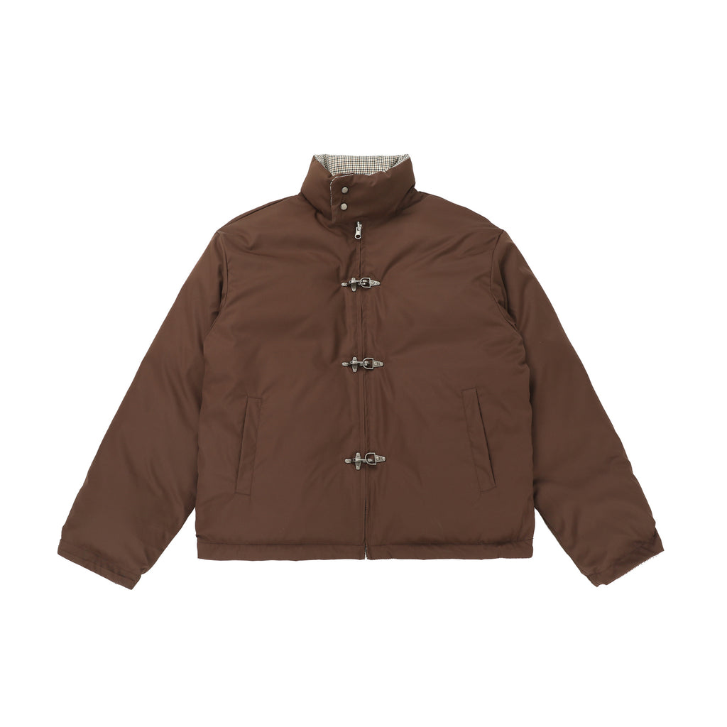 CHANYOOU Retro Double-sided Wear Splicing Thousand Bird Grid Thickened Cotton-padded Coat