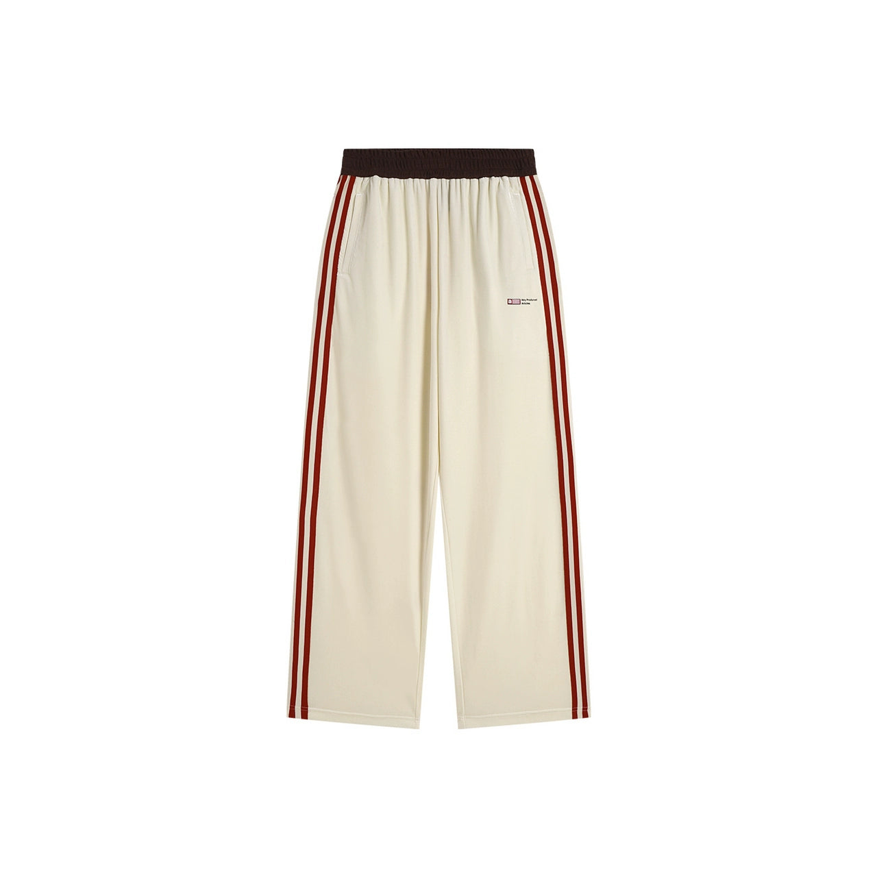 ATRY Casual Contrast Ribbon Straight Wide Leg Pants