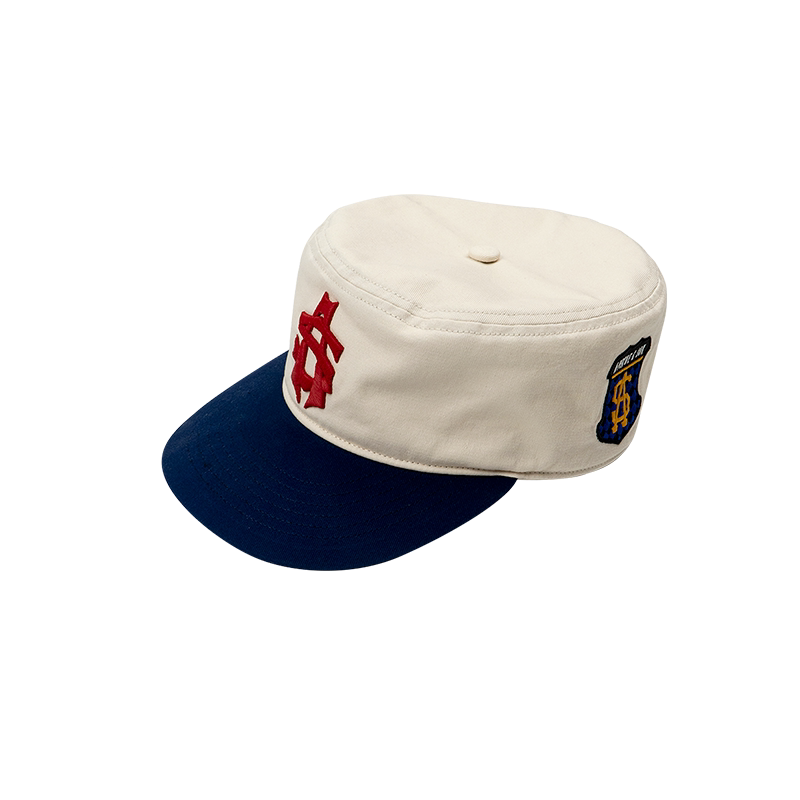 AVENUE&SON Cotton Embroidered Rhinestone Flat-Top Pillbox Hat