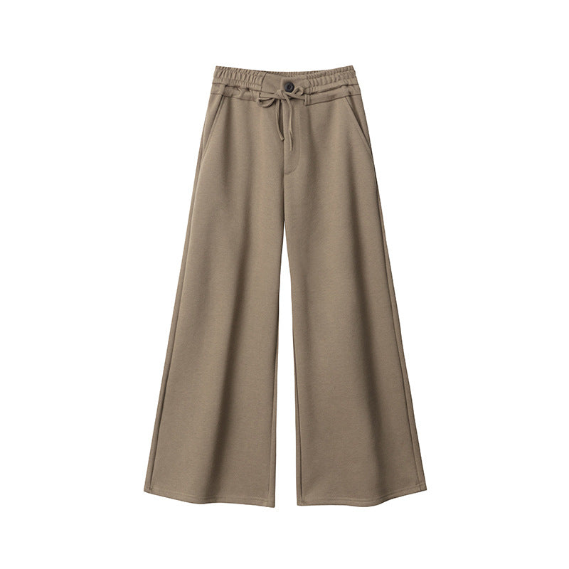 Nariele Mopping Sports Elastic Wide Leg Straight Pants
