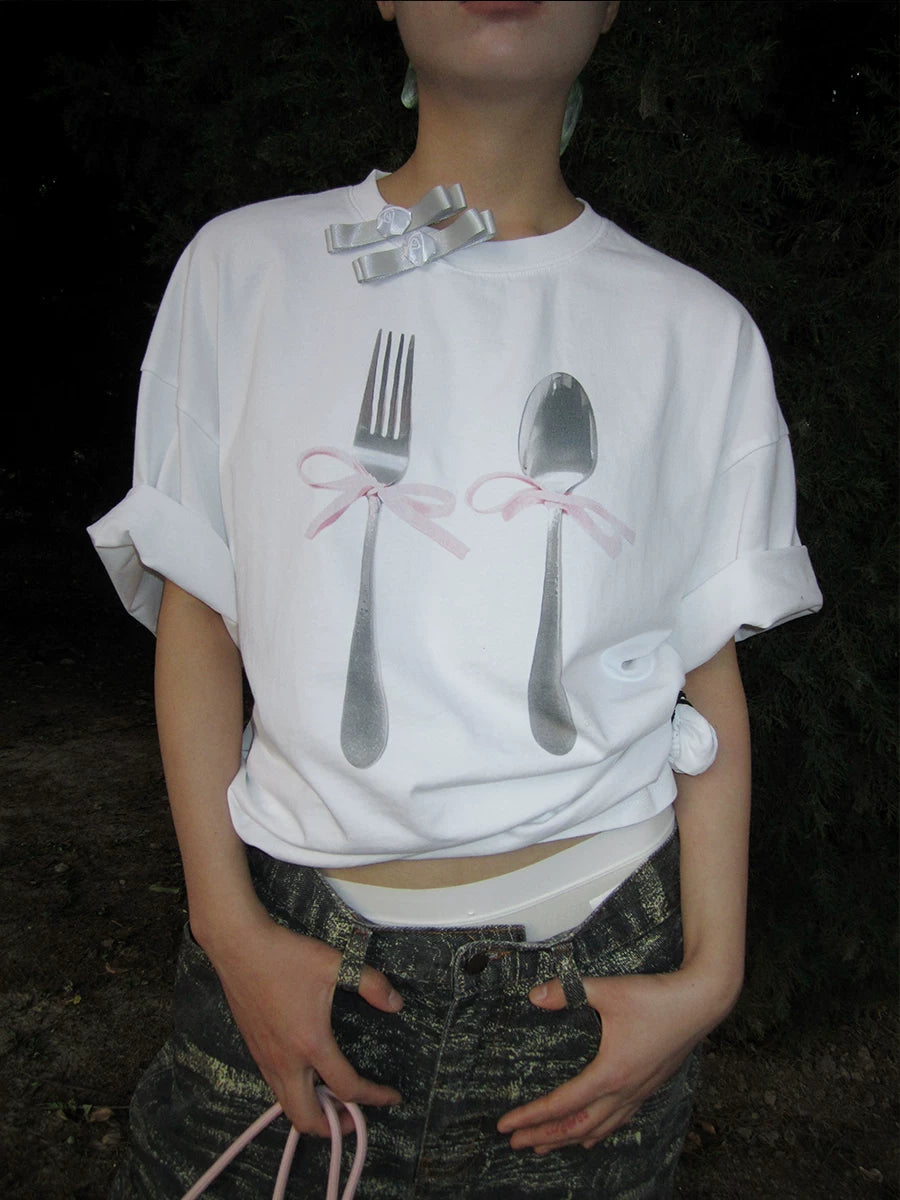 3months Fork & Spoon 260g Moisture-Wicking Loose Tee