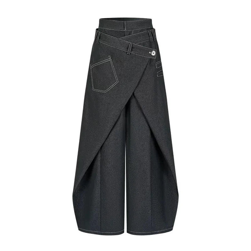 AnnoMundi High-Waist Loose Wide-Leg Curved Blade Jeans
