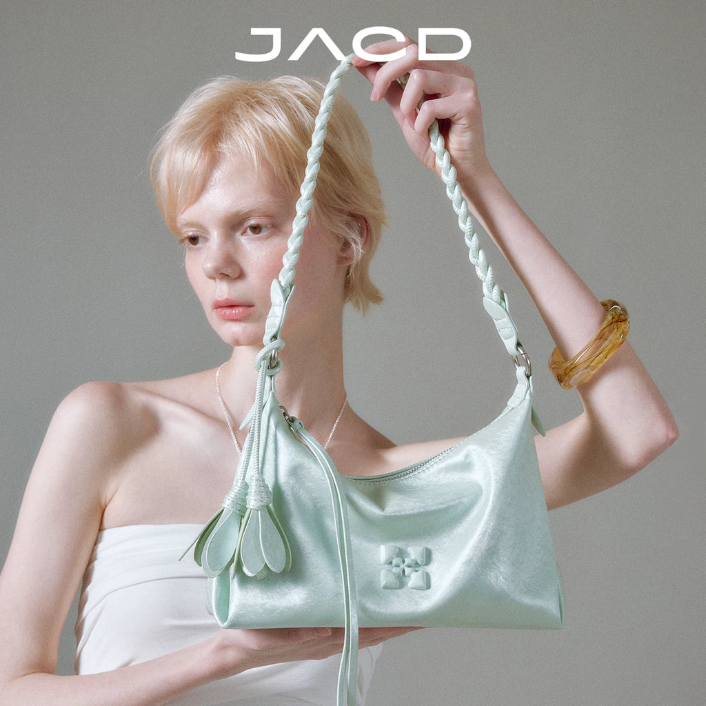 JACD Soft Pink Faux Leather Zip-Top Underarm Bag