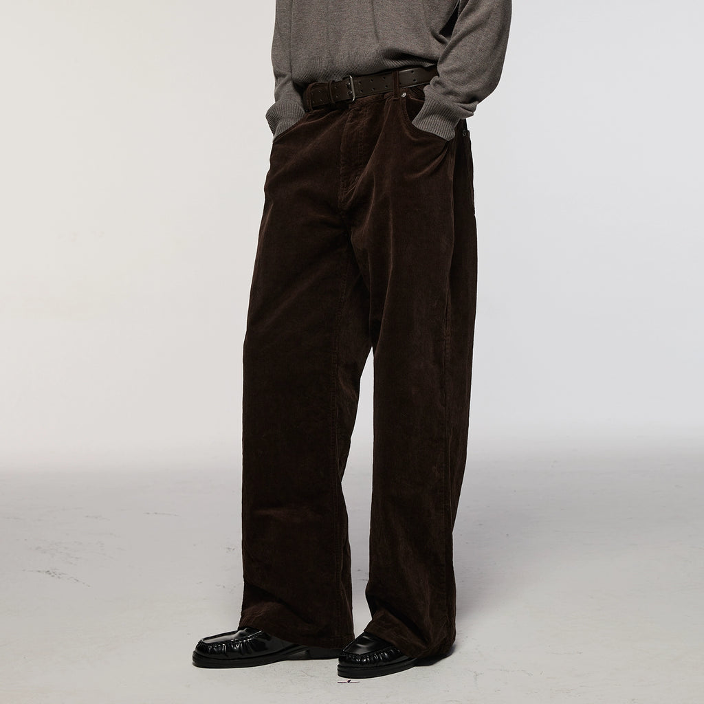 Azure Lisseur Corduroy Micro-pull Casual Straight Overalls