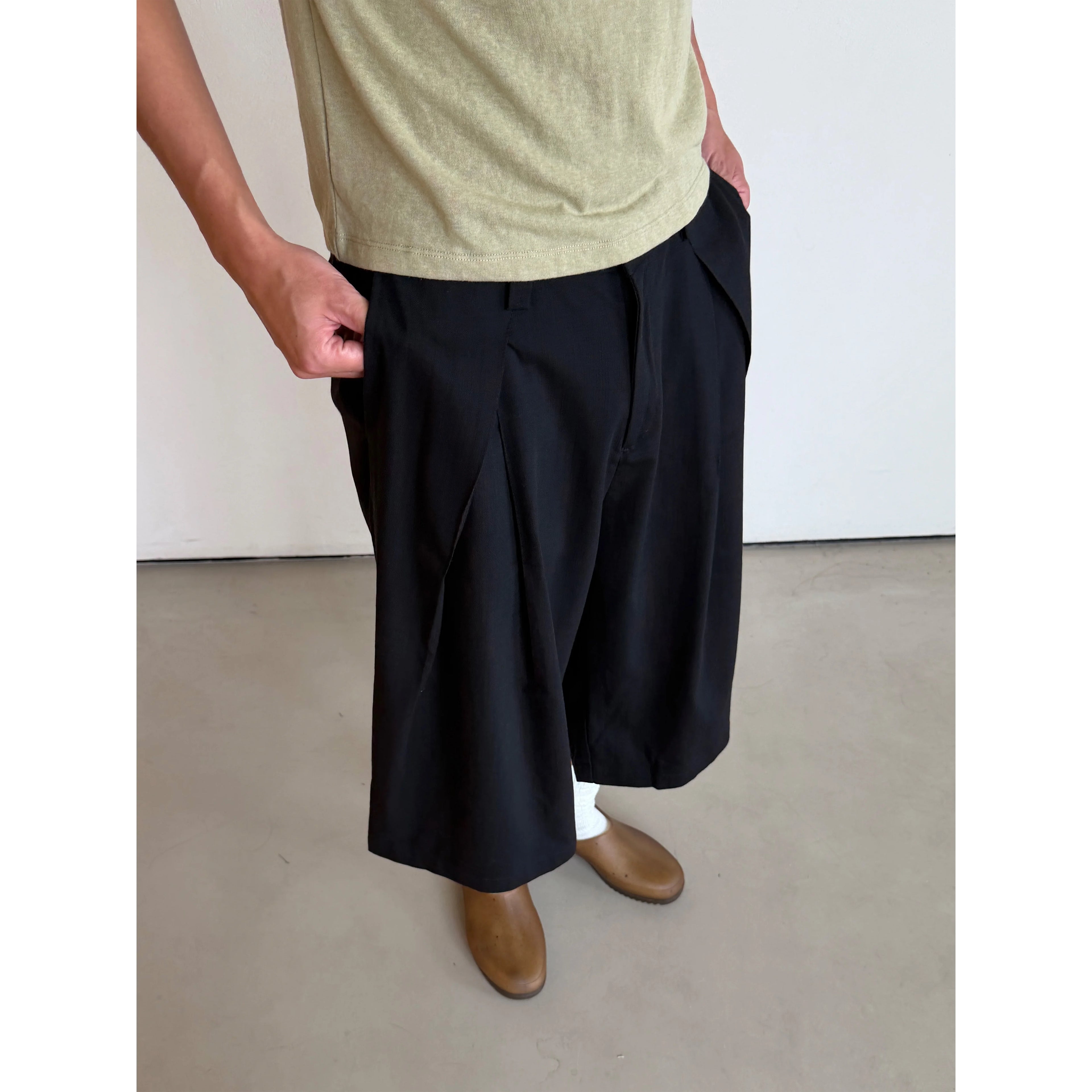 Anniehall A-Line Relaxed Capri Trousers