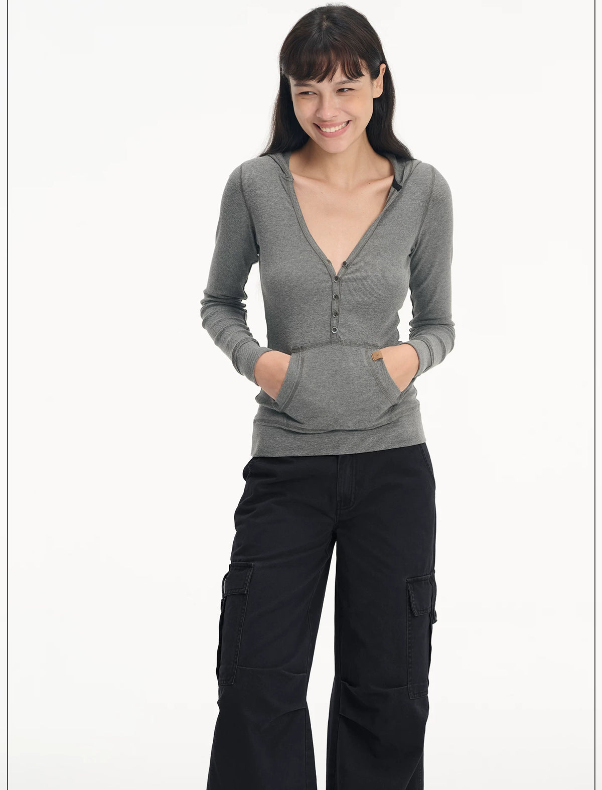LINY LIBERTY Henley Long-Sleeve Pocket Tee