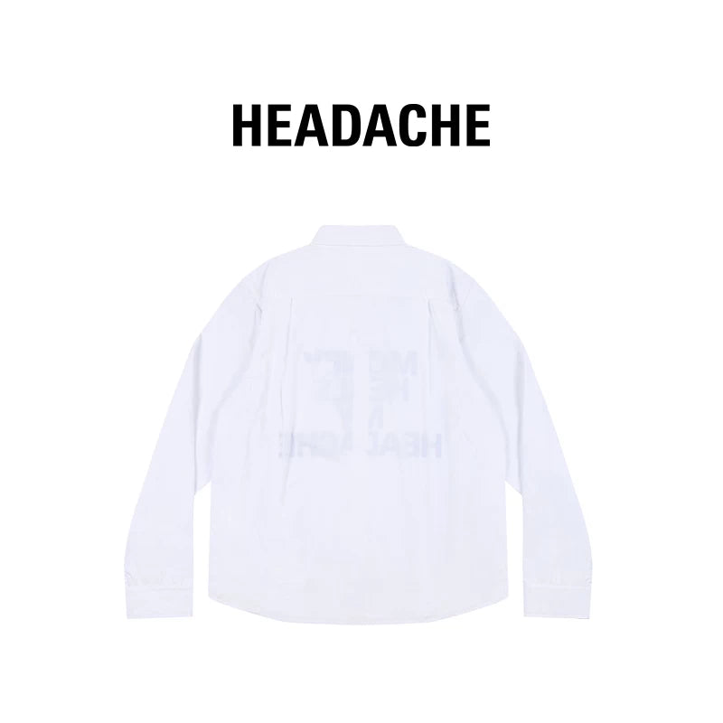 HEADACHE Slogan Bold Print Long-Sleeve Tee