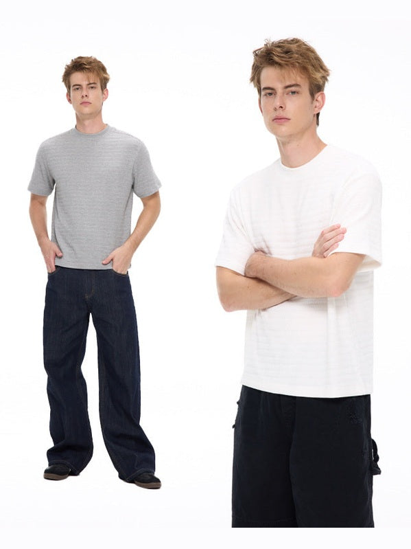 UNF Front Shoulder Slim-fit Crew Neck Knitted Tee