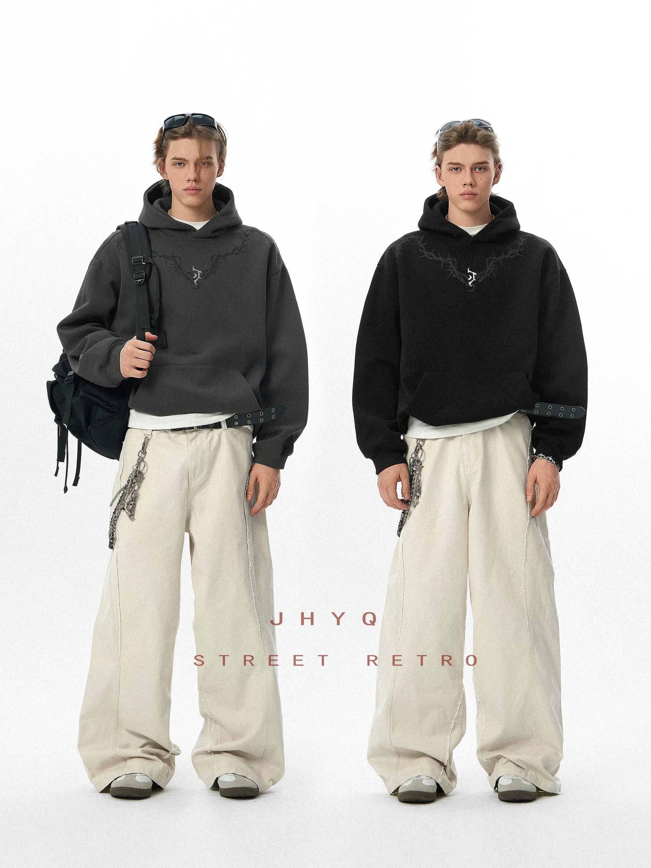 JHYQ Thorn Print Hooded Fir