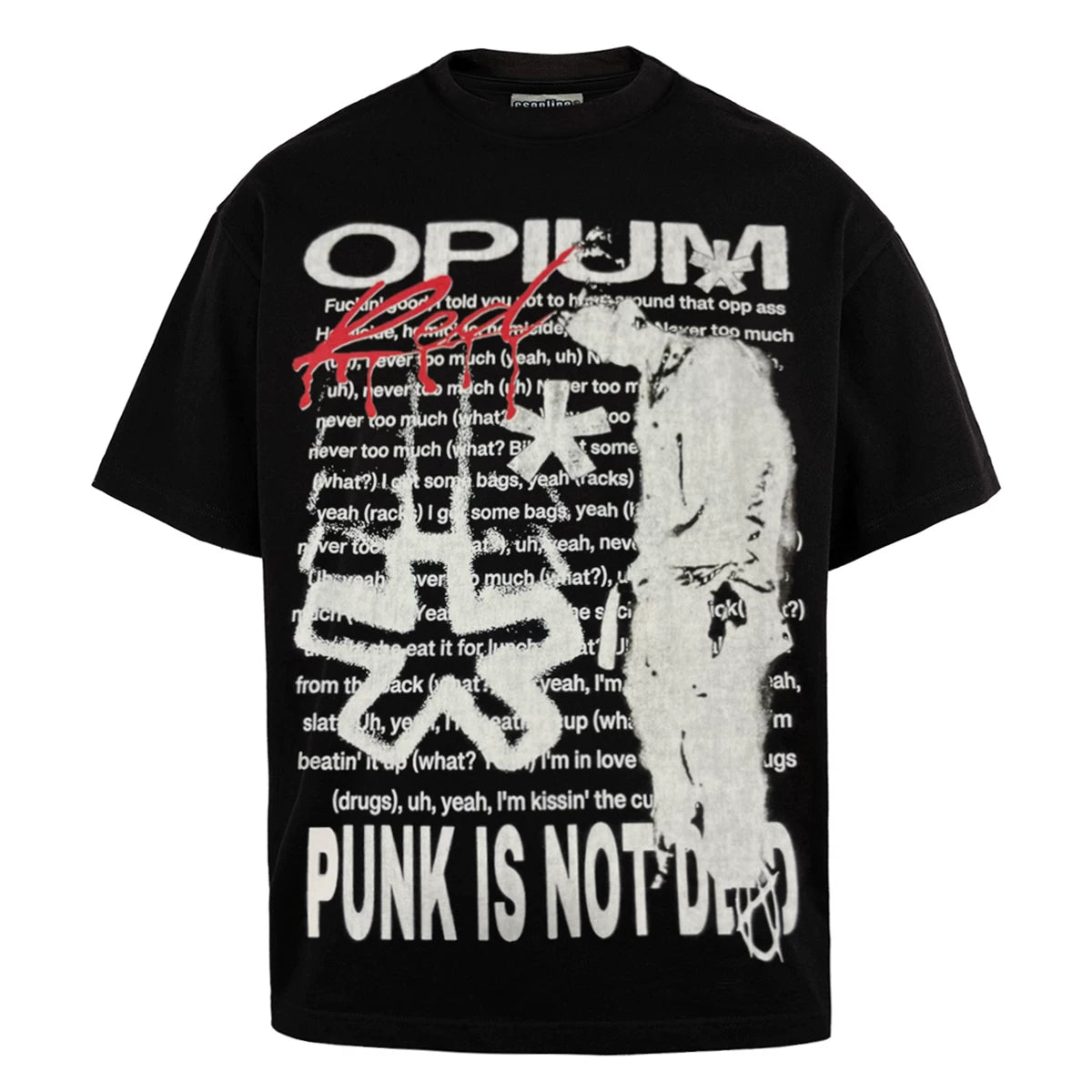REMAKE Poster White Ink Old Print Black and White T-shirt