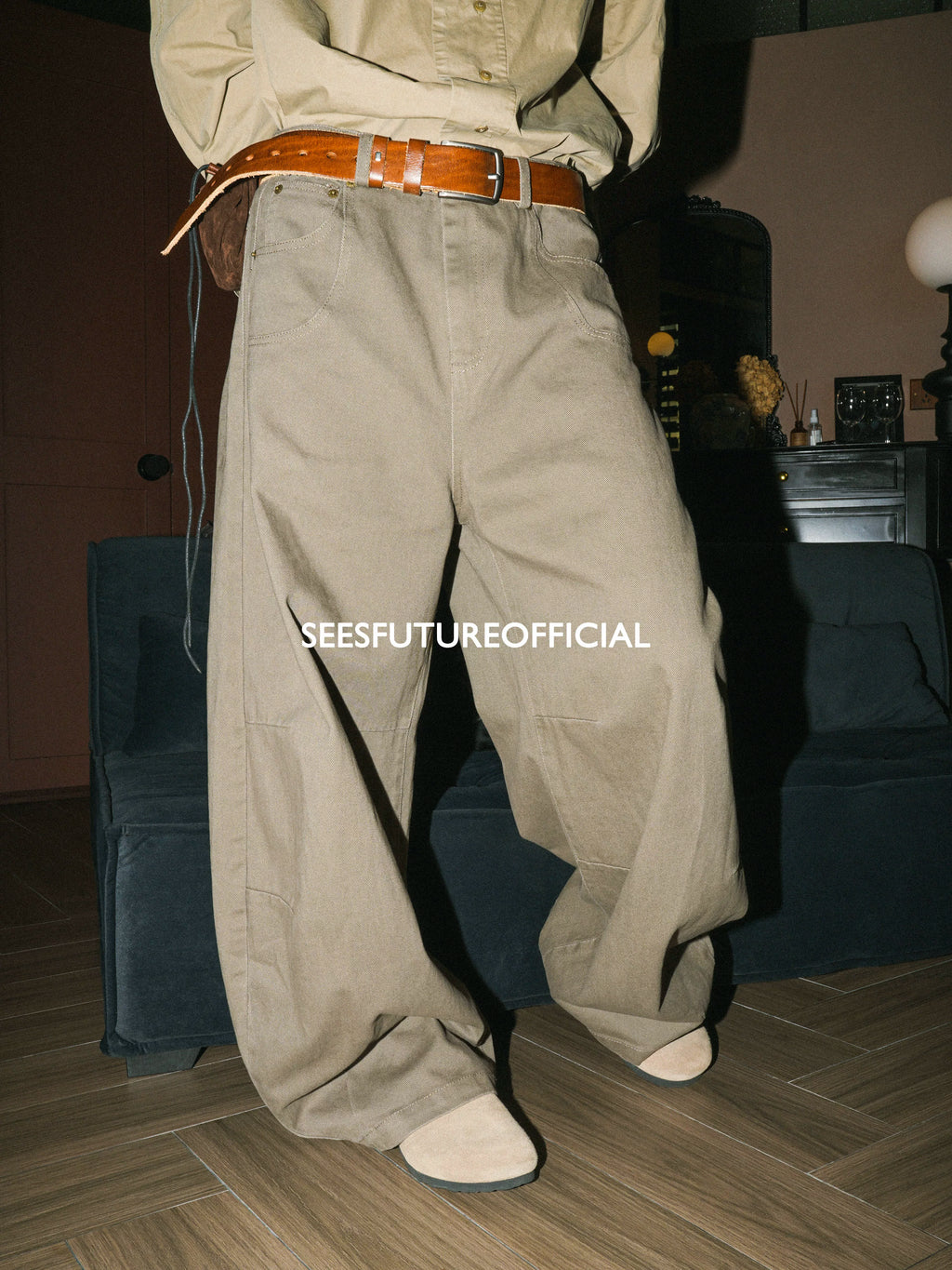 Seesfuture Vintage Loose Wide Leg Casual Pants