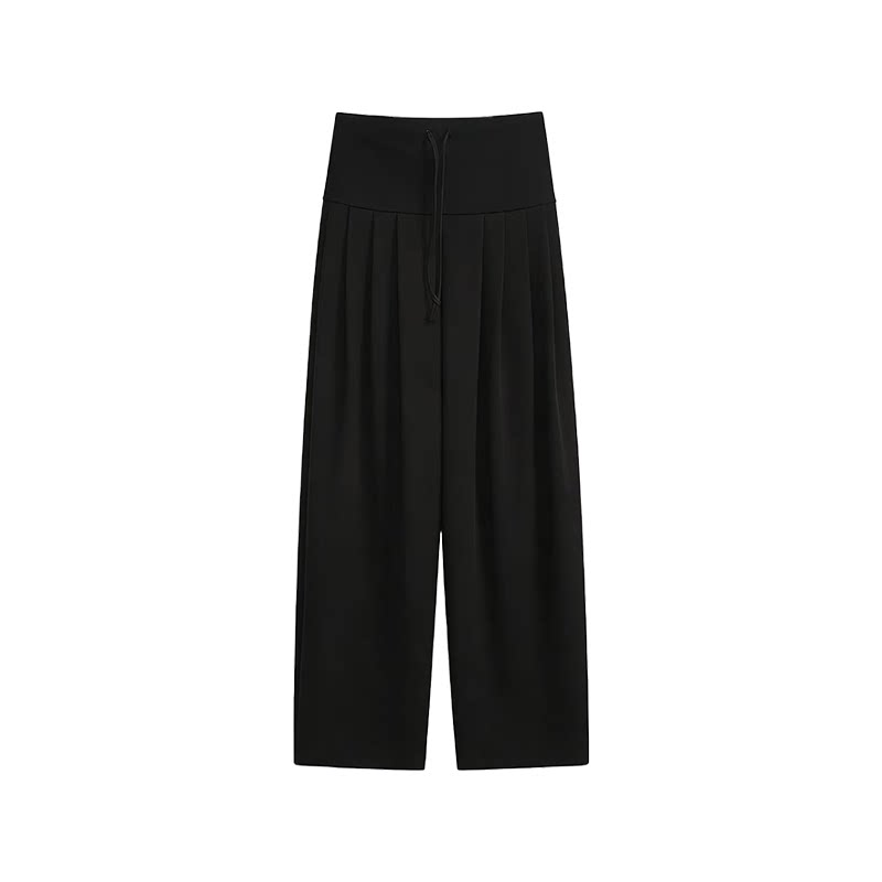 JCAESAR WOMEN Pleated High-Waist Wide-Leg Sweatpants