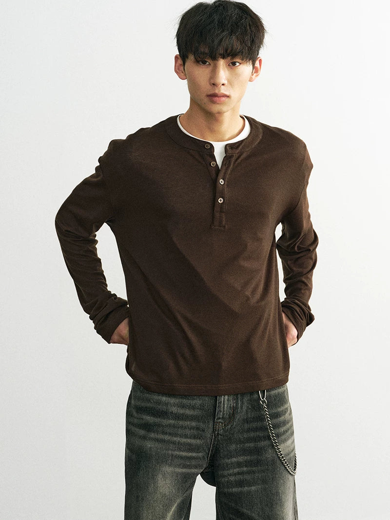 AzureLisseur Wool Henry Neck Sweater