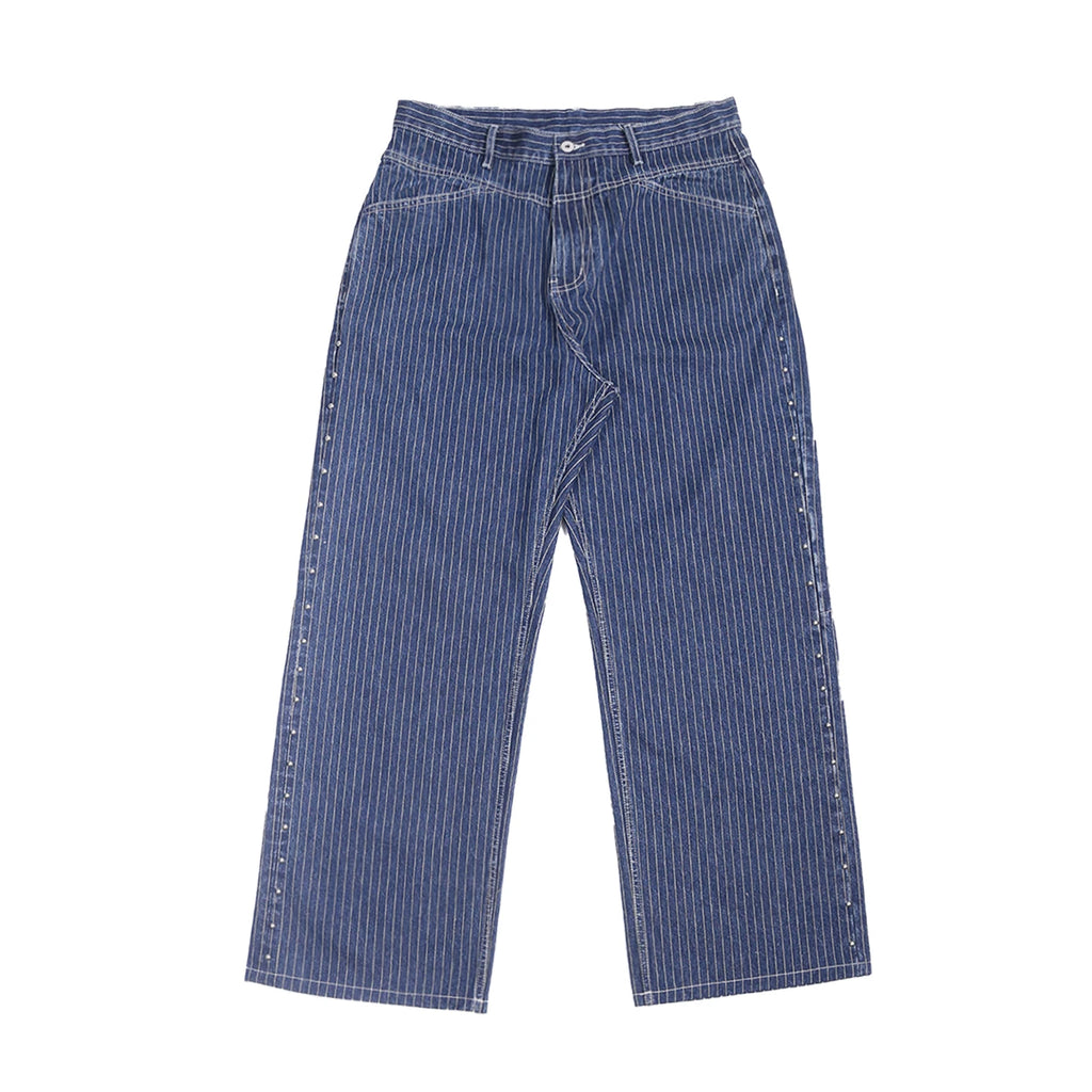 TREclub Striped Rivet Straight Jeans