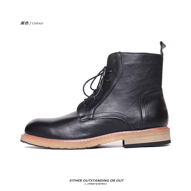 SHENLV STUDIO Vintage British Tooling Boots Locomotive Boots