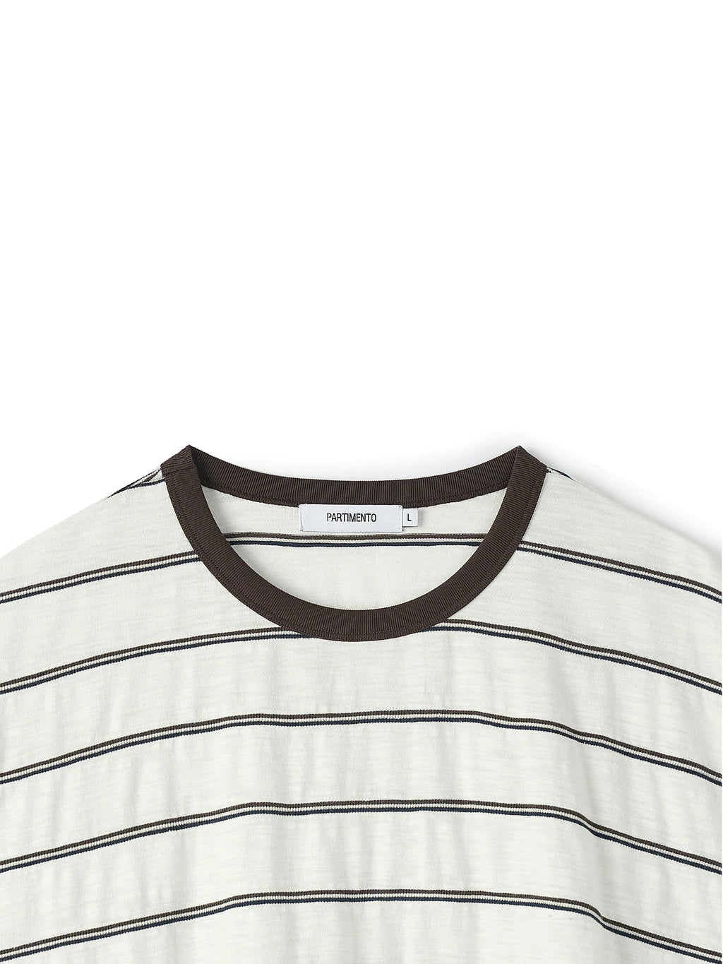 PARTIMENTO Striped Washed Relaxed Drop-Shoulder Tee