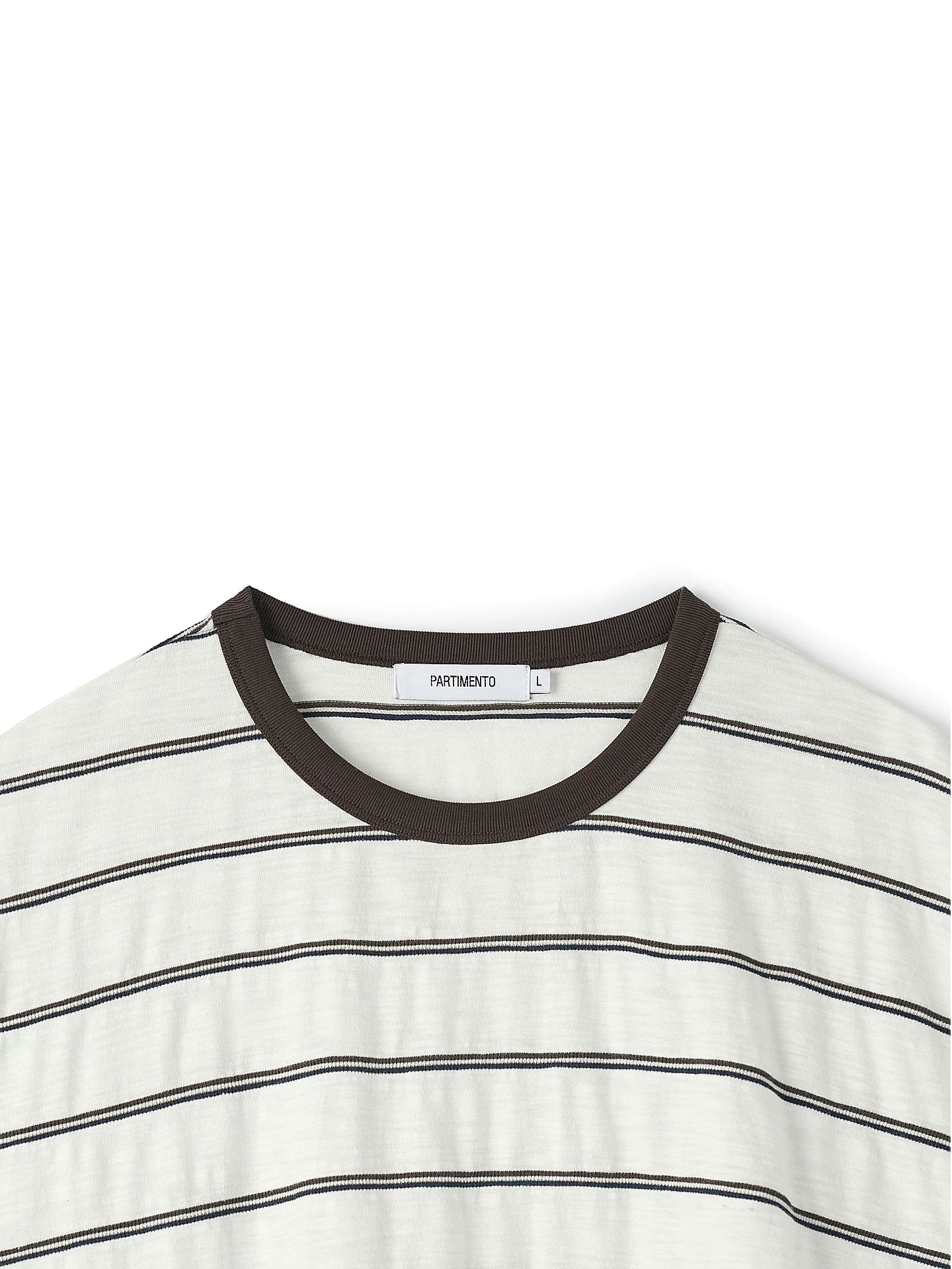 PARTIMENTO Striped Washed Relaxed Drop-Shoulder Tee