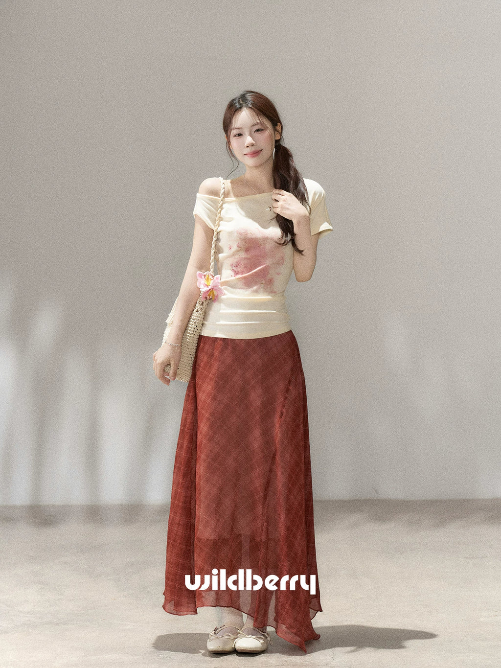 Wildberry Irregular Print Slim Tee