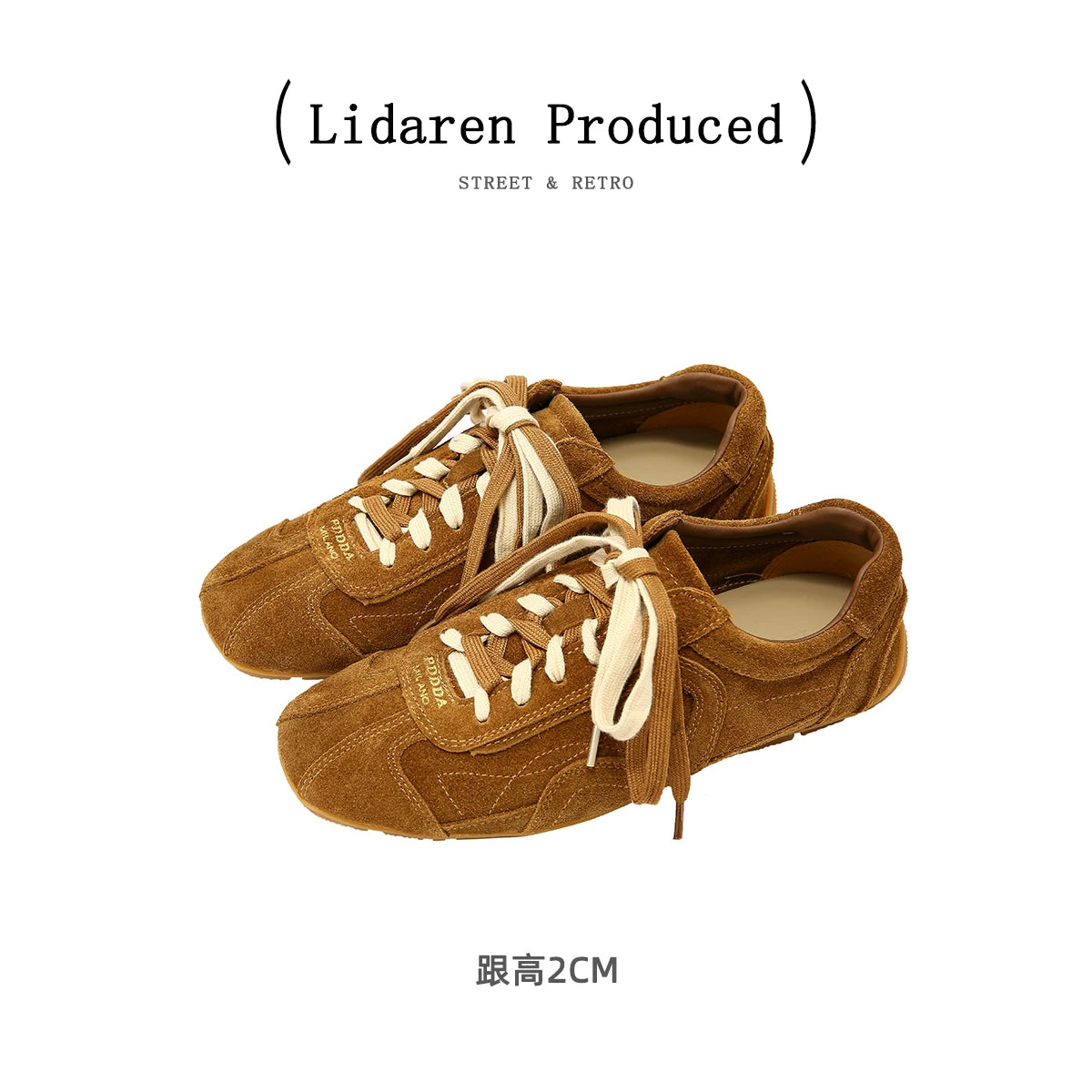 Lidaren Produced Retro Green Suede Lace-Up Sneaker