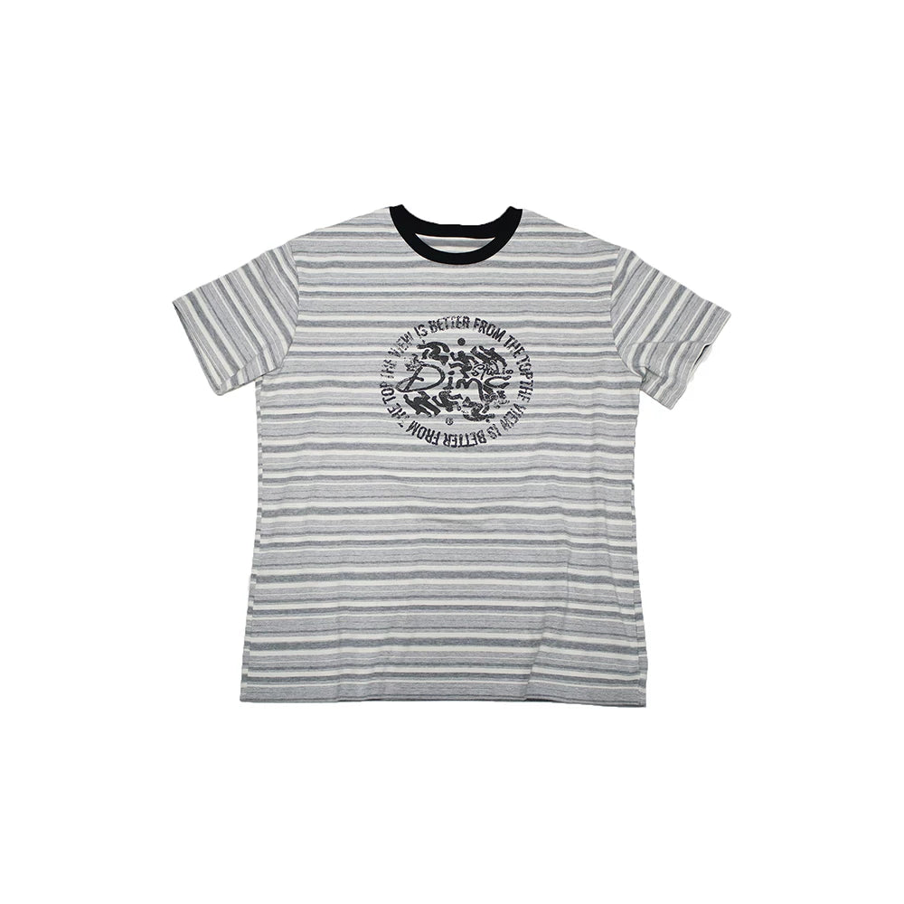 DIMC Mountain Peak View 260g Wrinkle-Resistant Striped Tee