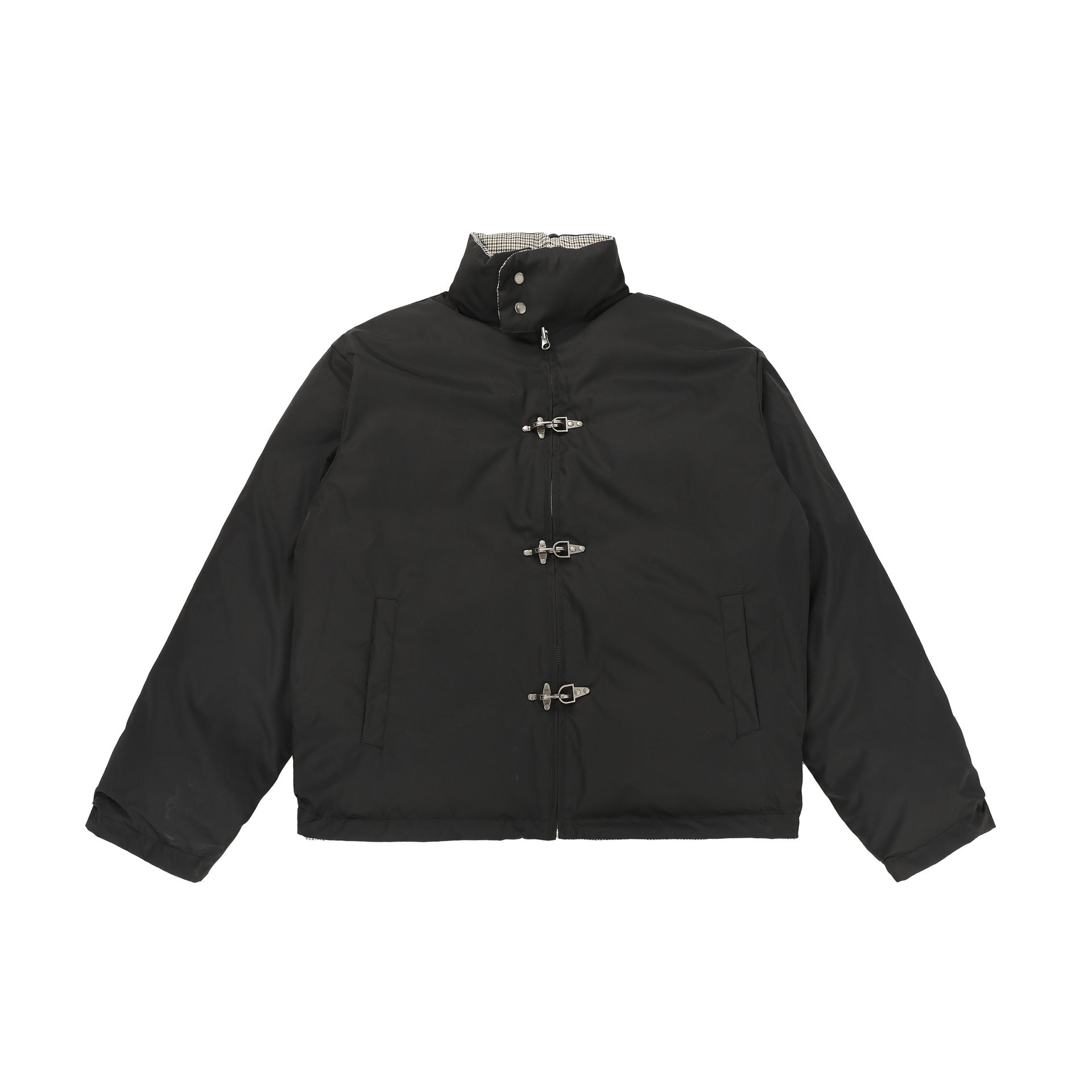 CHANYOOU Retro Double-sided Wear Splicing Thousand Bird Grid Thickened Cotton-padded Coat