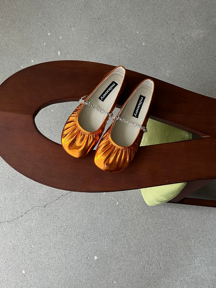 MILOOEY Rhinestone Strap Mary Jane Ballet Flat