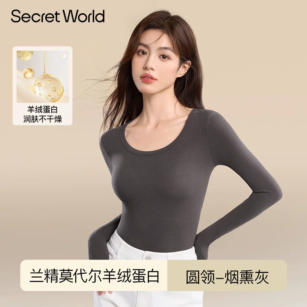 Secret World Semi-turtleneck Slim Fit Warm Inner Long Sleeve