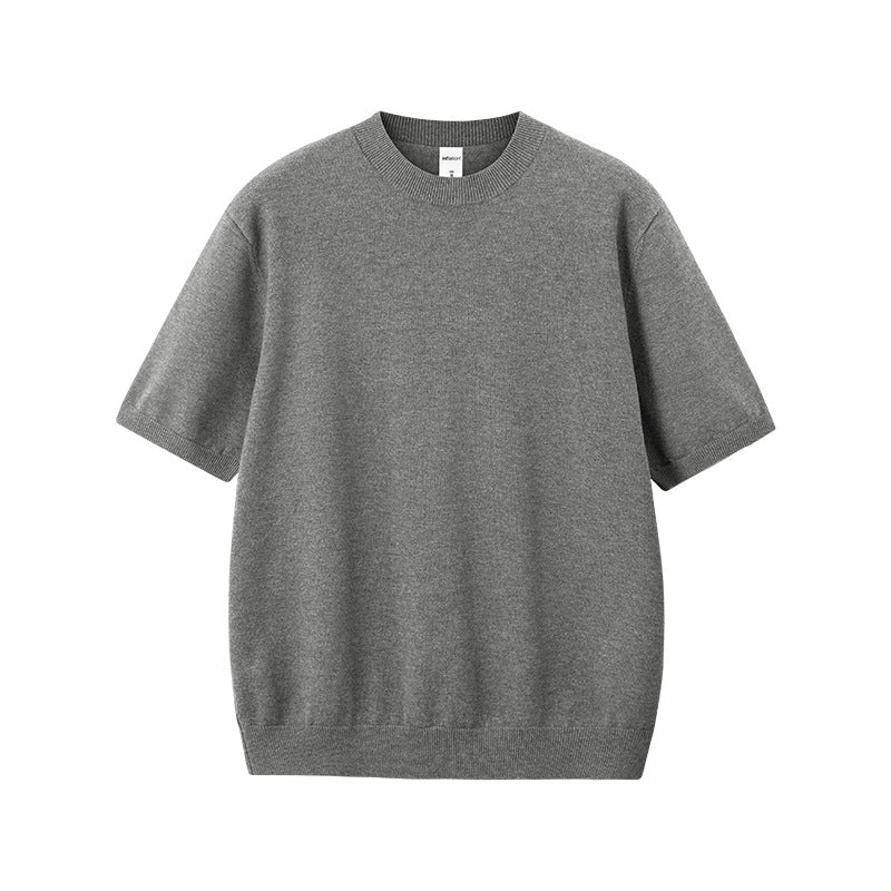 Inflation Loose Warm Knitted Round Neck Tee