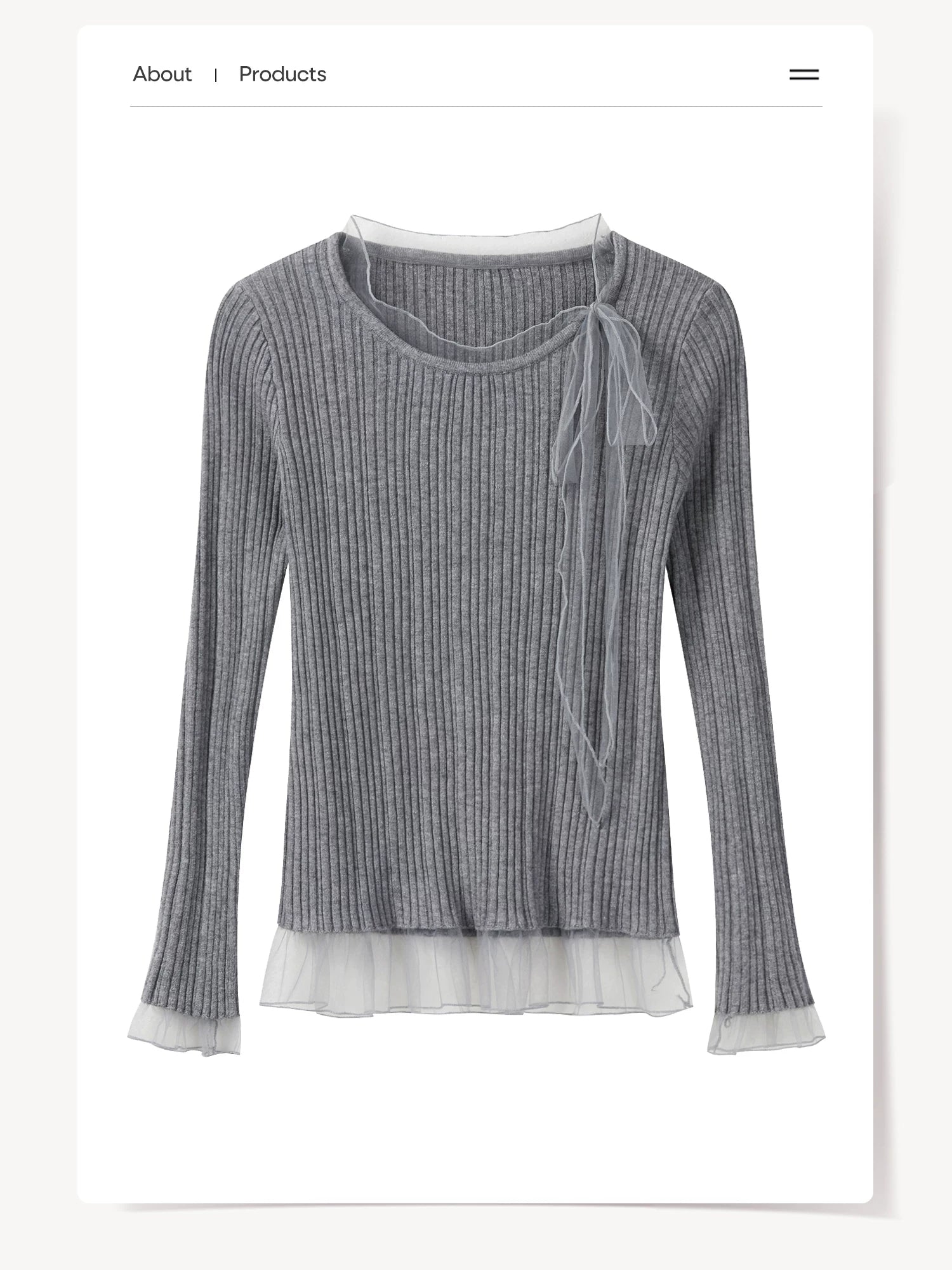 Cantonstory Crew Neck Slim-fit Long Sleeve Wool Knitted Sweater