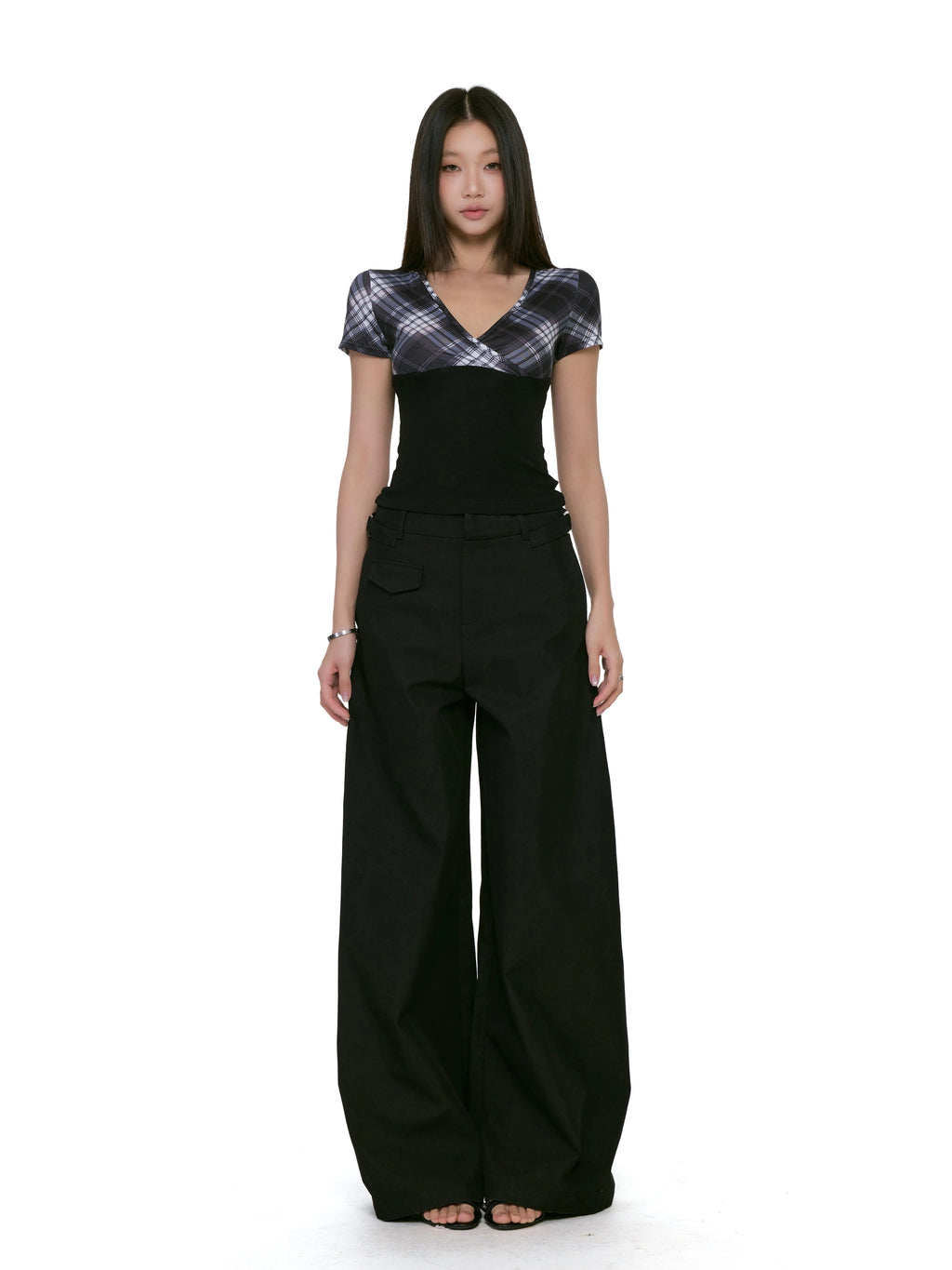 WITHMIN Slim and Thin Plaid Pure Desire Tee