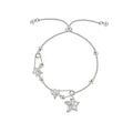 MASW Cubic Zirconia Star Pull-Cord Bracelet