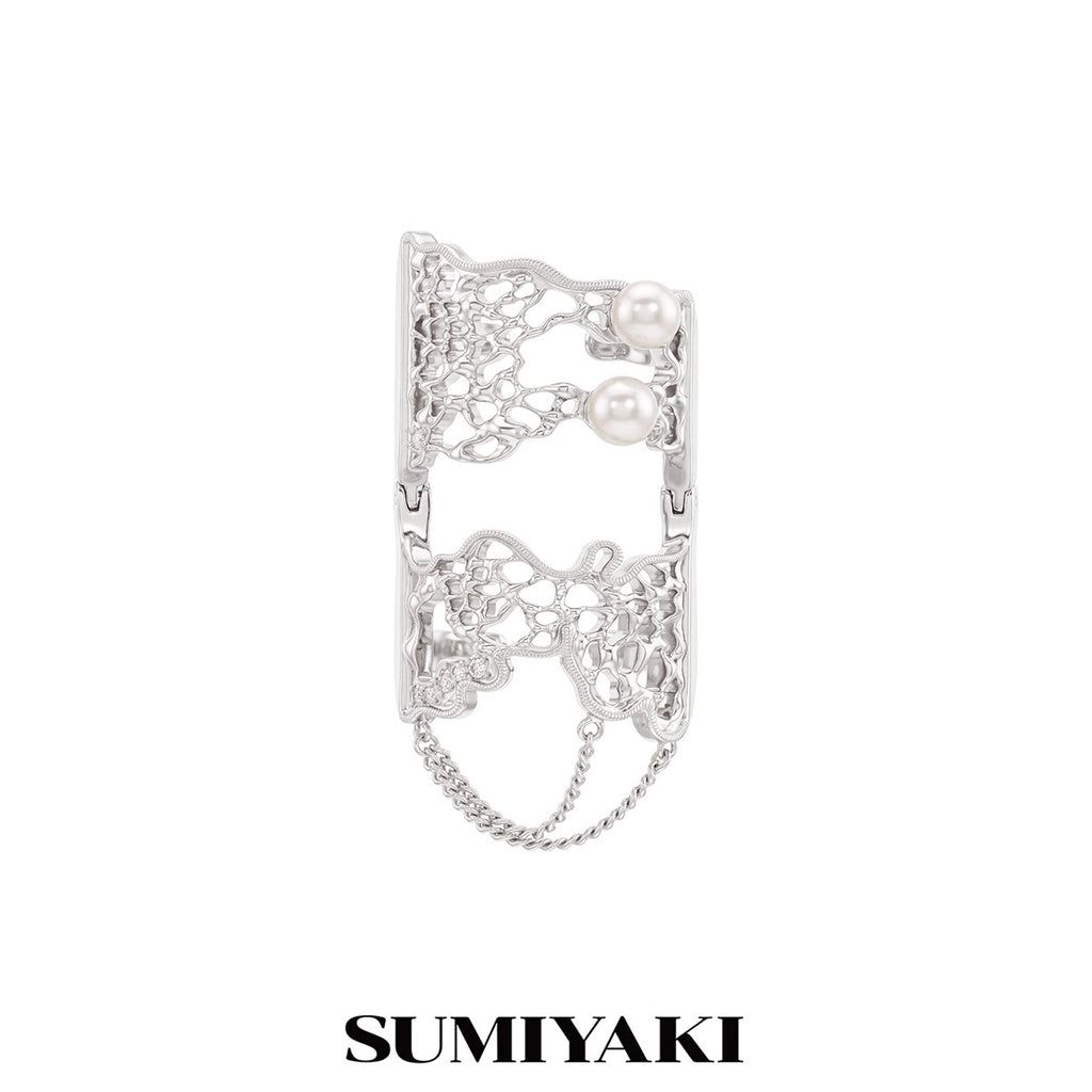 SUMIYAKI Pearl Bow Articulated Ring