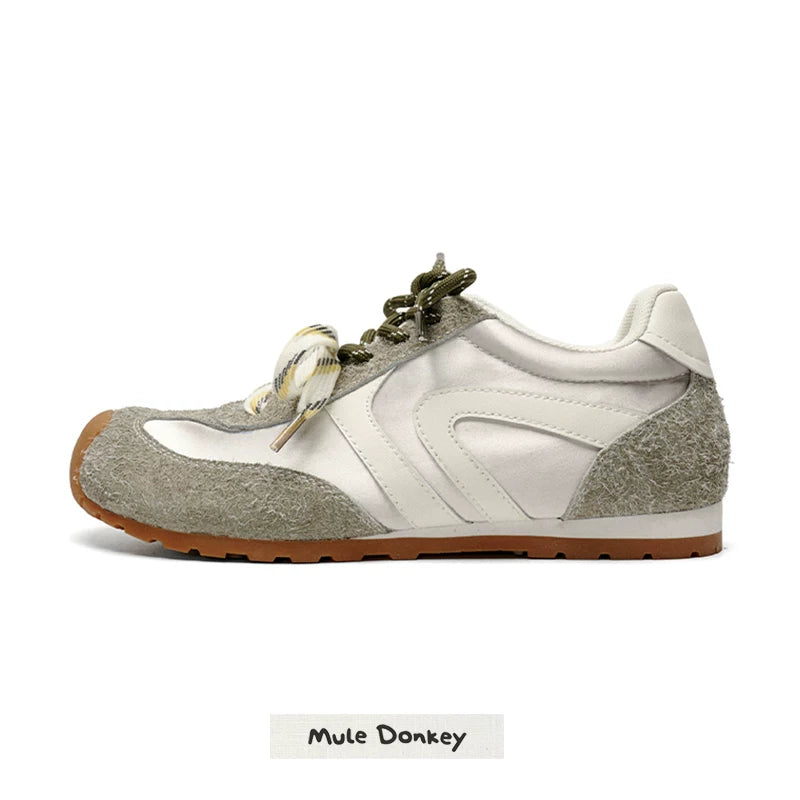 Mule Donkey Leather Lace-Up Low-Top Sneaker