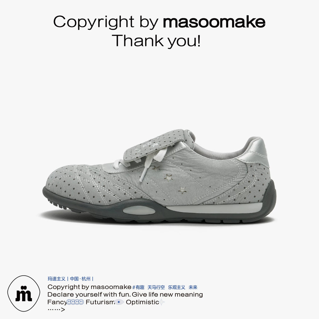 MASOOMAKE Leather Lace-Up Low-Top Sneaker