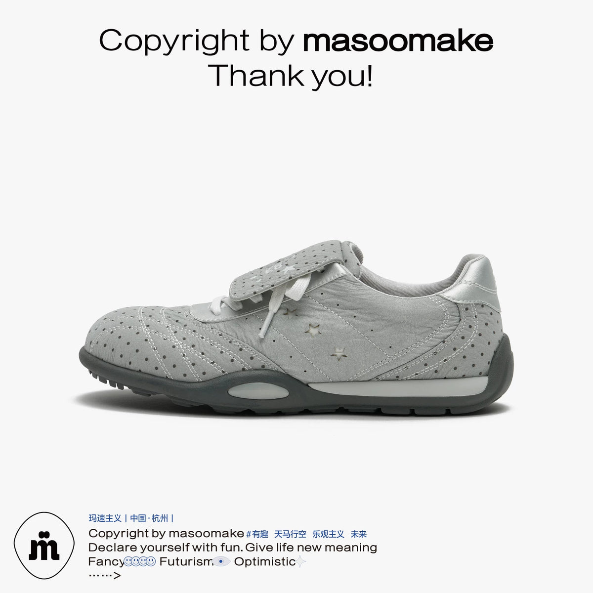 MASOOMAKE Leather Lace-Up Low-Top Sneaker