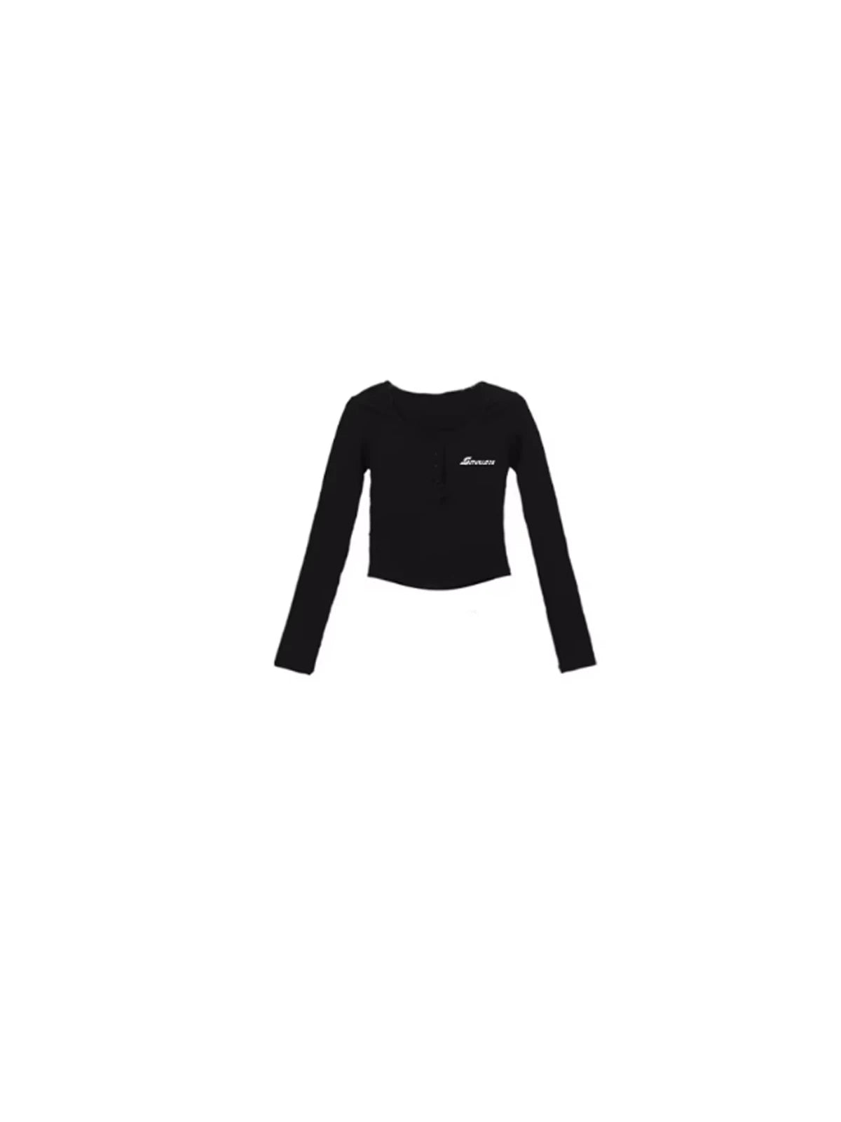 SAMUSAN Semi-open Neck Slim-fitting Versatile Long Sleeves
